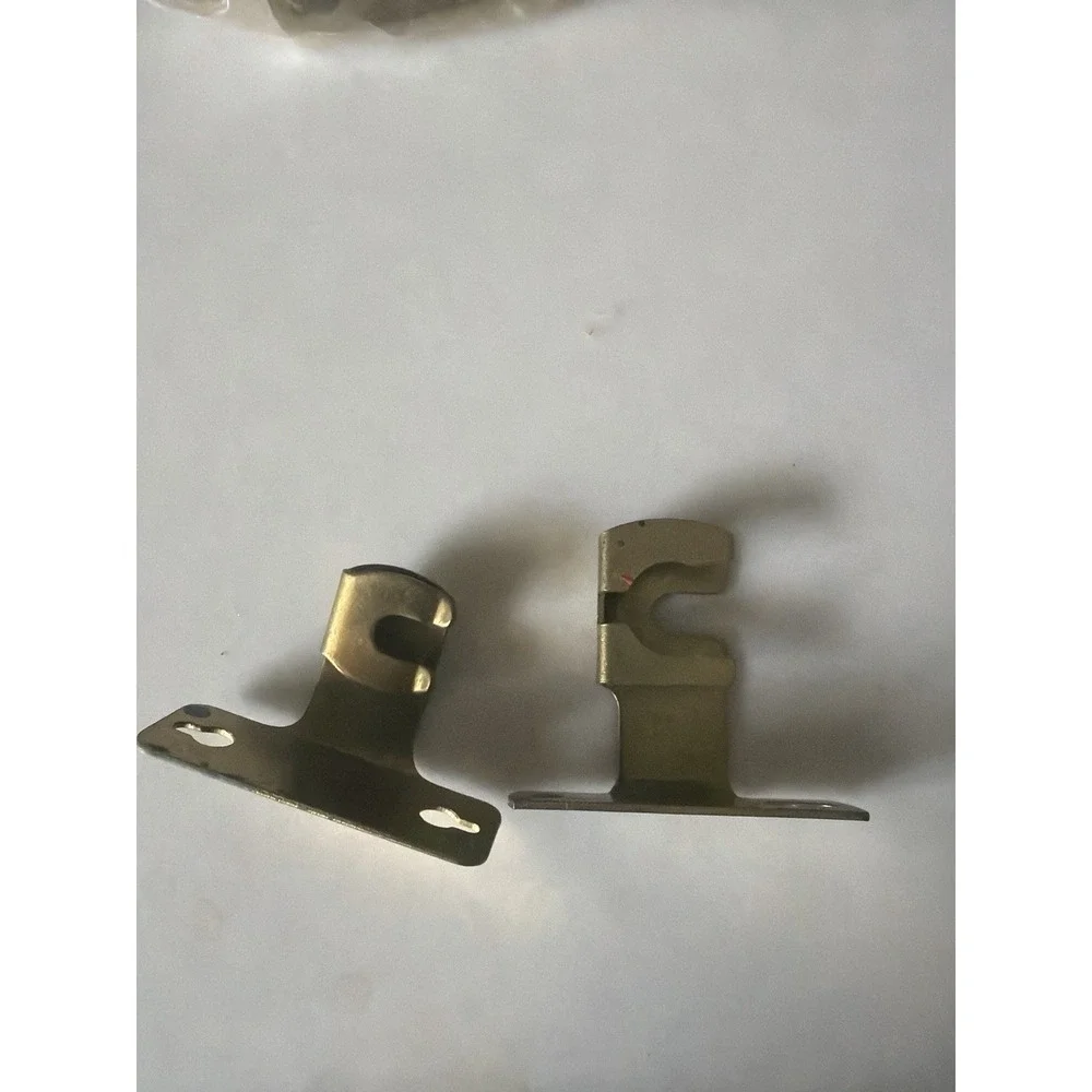 Vintage Lot 10 Brass Tone Wall Mount Clips Brackets Hardware House Repair